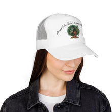 Load image into Gallery viewer, Trucker Hat — Loving The Hair God Gave Me | Natural Hair Afro Graphic Cap