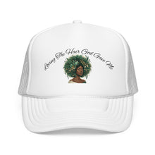 Load image into Gallery viewer, Trucker Hat — Loving The Hair God Gave Me | Natural Hair Afro Graphic Cap